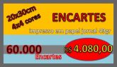 60.000 - ENCARTES 4x4 papel jornal 49gr 20X30cm