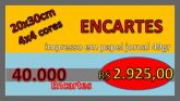 40.000 - ENCARTES 4x4 papel jornal 49gr 20X30cm