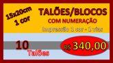 10 TALÕES/BLOCOS numerados 15x20 cm