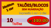 10 TALÕES/BLOCOS s/numeros 20x30cm